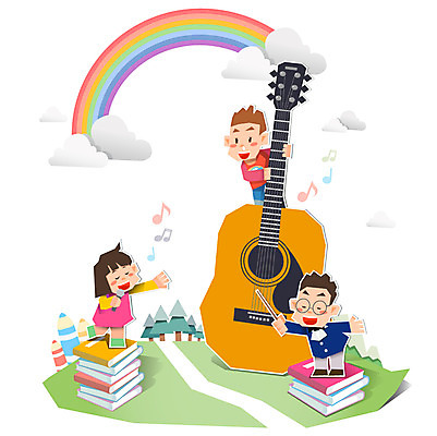 전신 나무 식물 구름 여자 교육 남자 어린이 악기 음악 컨셉 무지개 음표 일러스트 색연필 서기 사람 소녀 소년 잔디 책 세명 쌓기 피규어 기타 페이퍼아트 마이크 종이공예 지휘봉 어린이만 국내일러스트 AI파일 자연요소 기호 음향기기 모션 현악기 문화예술 학용품 미니어처 공예 파일형식 벡터