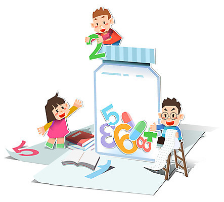 전신 여자 교육 남자 종이 어린이 컨셉 일러스트 사다리 서기 사람 앉기 소녀 소년 책 세명 숫자 알약 약 피규어 페이퍼아트 약병 병 종이공예 담기 어린이만 국내일러스트 AI파일 문자 식기 의학 모션 미니어처 도구 공예 병_담는 파일형식 벡터