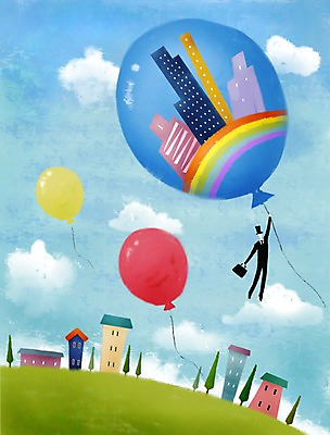 전신 PSD 나무 식물 구름 모자 건축물 남자 백그라운드 가방 일러스트 비즈니스 하늘 한명 사람 정장 빌딩 잔디 성인 건물 잡기 직장인 비즈니스맨 풍선 남자만 남자한명만 성인남자만 성인만 국내일러스트 자연요소 직업 1 잡화 옷 건축 모션 파일형식