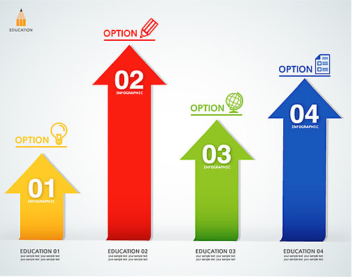 교육 화살표 일러스트 전구 통계 수치 그래프 사람없음 연필 지구본 자료 인포그래픽 표 입체 옵션 문서 서류판 국내일러스트 AI파일 학용품 필기구 사무용품 파일형식 벡터