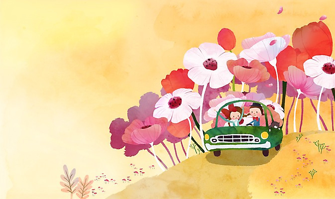 PSD 식물 라이프스타일 커플 여자 남자 꽃 커플라이프 백그라운드 일러스트 자동차 사랑 사람 앉기 상반신 성인 두명 하트 오픈카 성인만 국내일러스트 모양 감정 육상교통 관계 모션 승용차 생활 파일형식