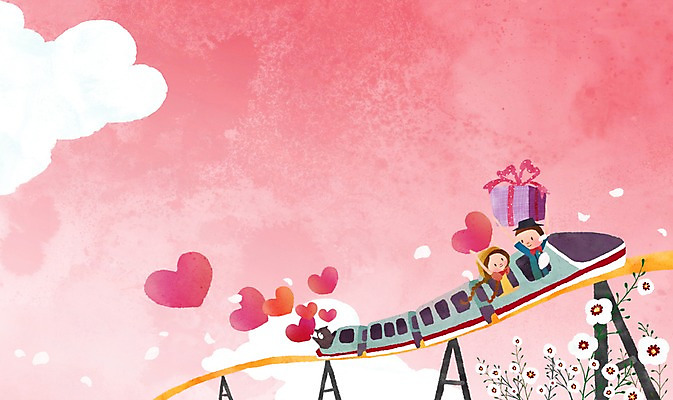 PSD 식물 구름 라이프스타일 커플 여자 남자 꽃 커플라이프 백그라운드 일러스트 하늘 선물 사랑 들기 사람 상반신 성인 두명 선물상자 기차 하트 모노레일 성인만 국내일러스트 자연요소 모양 감정 육상교통 관계 모션 대중교통 생활 상자 파일형식