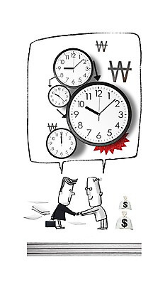 전신 PSD 편집 편집이미지 남자 시계 백그라운드 돈 가방 비즈니스 포토일러 협력 악수 합성일러스트 협상 서기 들기 사람 성인 두명 금융 경제 달러 거래 시간 비즈니스맨 원화 화폐기호 시곗바늘 돈자루 디지털합성 편집일러스트 남자만 성인남자만 성인만 이미지편집 기호 잡화 모션 손짓 직장인 재산 화폐 파일형식