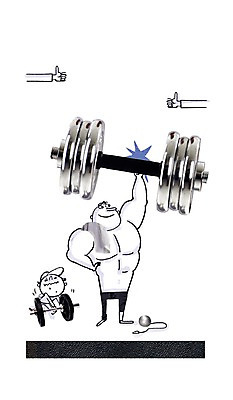 전신 PSD 편집 편집이미지 남자 백그라운드 포토일러 근육 합성일러스트 서기 들기 사람 성인 두명 운동 운동기구 헬스 아령 역기 디지털합성 편집일러스트 남자만 성인남자만 성인만 이미지편집 모션 건강 파일형식