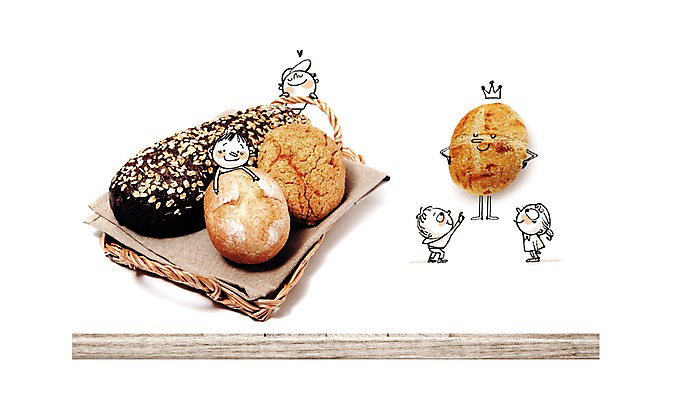 전신 PSD 편집 편집이미지 여자 남자 어린이 음식 빵 백그라운드 포토일러 디저트 합성일러스트 서기 사람 소녀 소년 여러명 바구니 빵집 디지털합성 편집일러스트 어린이만 이미지편집 다수 모션 상점 파일형식