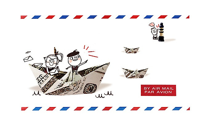 전신 PSD 편집 편집이미지 여자 남자 어린이 백그라운드 포토일러 편지봉투 합성일러스트 서기 사람 소녀 소년 세명 편지 우체부 배송 디지털합성 편집일러스트 종이배 어린이만 이미지편집 직업 모션 봉투 종이접기 파일형식