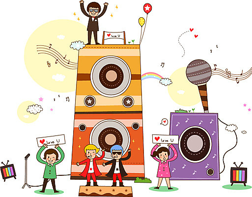 전신 구름 라이프스타일 여자 남자 행복 문화 예술 음악 무지개 음표 일러스트 문화예술 함께함 서기 사람 여러명 성인 라이프 텔레비전 스피커 콘서트 공연 가수 무대 마이크 즐거움 방송 풍선 연예인 아이돌 성인만 국내일러스트 AI파일 자연요소 직업 기호 감정 음향기기 다수 컨셉 모션 이벤트 생활 전자제품 음악가 파일형식 벡터