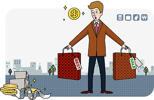 전신 라이프스타일 건축물 남자 돈 일러스트 한명 서기 사람 이벤트 성인 건물 라이프 금융 경제 쇼핑 상자 쇼핑백 동전 정보 비교 고객 스마트 영수증 스마트컨슈머 남자만 남자한명만 성인남자만 성인만 국내일러스트 AI파일 1 건축 컨셉 가방 모션 생활 재산 파일형식 벡터