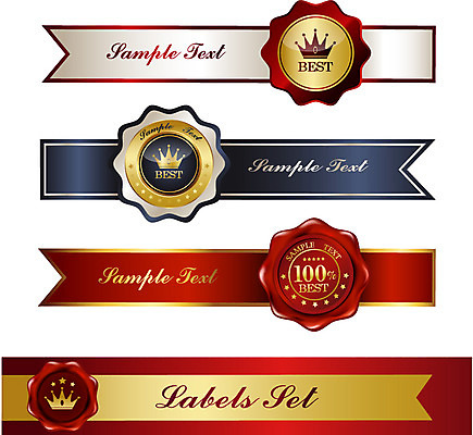 모양 문양 리본 상징 백그라운드 스티커 무늬 일러스트 텍스트 왕관 사람없음 세트 꼬리표 라벨 끈 최고 심볼 배지 국내일러스트 AI파일 프레임 파일형식 벡터