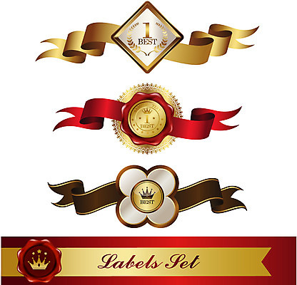 모양 문양 리본 상징 백그라운드 스티커 무늬 일러스트 텍스트 왕관 사람없음 세트 꼬리표 라벨 끈 우승 최고 심볼 배지 국내일러스트 AI파일 프레임 파일형식 벡터