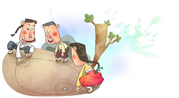 전신 PSD 나무 식물 캐릭터 전통 여자 남자 전통문화 문화 일러스트 놀이 전통캐릭터 산 사람 앉기 성인 라이프 세명 전통놀이 돌_바위 전통의상 한복 즐거움 땅따먹기 성인만 일러캐릭터 한국전통 감정 모션 생활 파일형식