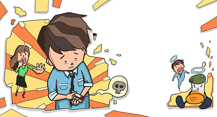전신 PSD 여자 남자 캠페인 일러스트 흡연 담배 건강 서기 사람 성인 세명 건강관리 금지 죽음 눈물 금연 기호식품 자살 성인만 국내일러스트 감정 음식 모션 관리 사회이슈 파일형식