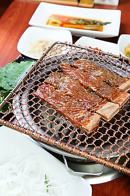 포토 JPG 그릇 접시 반찬 양파 생고기 육류 사람없음 아웃포커스 그릴 갈비 불판 양념갈비 갈비구이 양념구이 국내포토 식기 음식 채소 식재료 주방용품 촬영기법 구이 파일형식