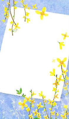 PSD 식물 계절 꽃 종이 백그라운드 일러스트 자연 안내 프레임 풍경 사람없음 봄 메모지 개나리 알림 봄배경 국내일러스트 사무용품 생태계 파일형식