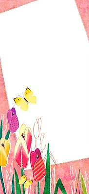 PSD 식물 동물 계절 꽃 종이 나비 곤충 백그라운드 일러스트 자연 안내 프레임 풍경 사람없음 봄 튤립 메모지 알림 봄배경 국내일러스트 사무용품 생태계 파일형식