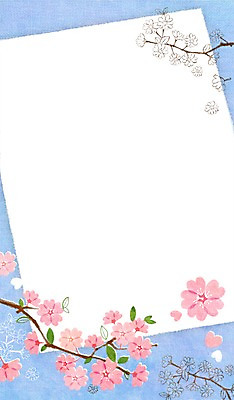 PSD 식물 계절 꽃 종이 백그라운드 일러스트 자연 안내 프레임 풍경 사람없음 봄 벚꽃 나뭇가지 메모지 벚나무 알림 봄배경 국내일러스트 나무 사무용품 생태계 파일형식