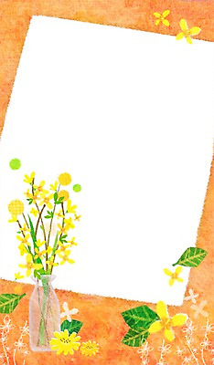 PSD 식물 계절 꽃 종이 백그라운드 일러스트 자연 안내 프레임 풍경 사람없음 꽃병 봄 메모지 병 개나리 알림 봄배경 국내일러스트 식기 사무용품 생태계 파일형식
