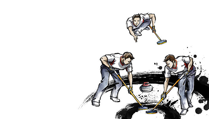 전신 PSD 남자 스포츠 백그라운드 올림픽 일러스트 캘리그라피 붓터치 겨울스포츠 운동선수 동계올림픽 서기 사람 경기 성인 세명 운동 붓 목표 먹 열정 빙상경기 스톤 컬링 컬링선수 남자만 성인남자만 성인만 국내일러스트 감정 컨셉 모션 서예 건강 파일형식