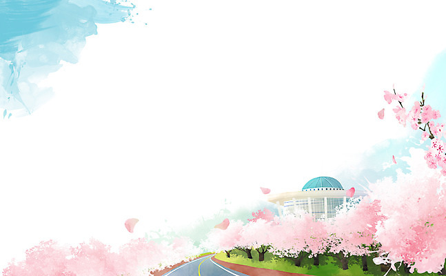 PSD 나무 식물 건축물 계절 꽃 도로 백그라운드 일러스트 자연 풍경 사람없음 건물 봄풍경 봄 벚꽃 풀 벚나무 국회의사당 봄배경 국내일러스트 건축 길 교통시설 생태계 파일형식