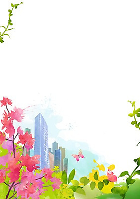 PSD 나무 식물 동물 건축물 계절 꽃 나비 곤충 백그라운드 일러스트 자연 풍경 빌딩 사람없음 건물 봄풍경 봄 풀 진달래 봄배경 국내일러스트 건축 생태계 파일형식