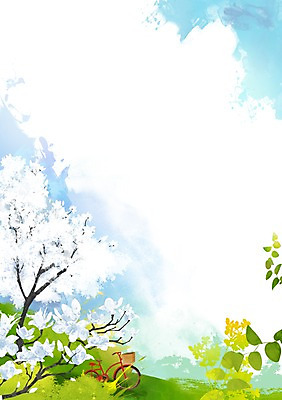 PSD 나무 식물 계절 꽃 백그라운드 일러스트 자연 풍경 초원 사람없음 자전거 봄풍경 봄 풀 목련 봄배경 국내일러스트 바이크 생태계 파일형식