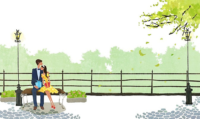 전신 PSD 나무 식물 커플 공원 여자 남자 행복 커플라이프 가로등 벤치 의자 데이트 일러스트 안기 함께함 선물 사랑 들기 사람 앉기 성인 두명 선물상자 울타리 다정 성인만 국내일러스트 라이프스타일 공공시설 감정 가구 컨셉 관계 모션 담장 상자 파일형식