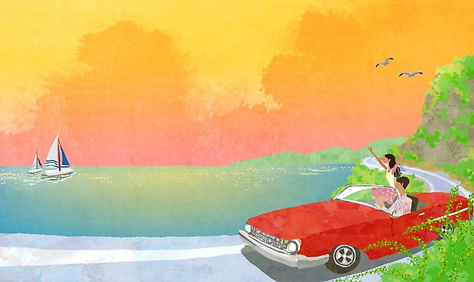 PSD 나무 식물 동물 커플 여자 남자 행복 바다 커플라이프 요트 데이트 일러스트 자동차 갈매기 조류 함께함 희망프로젝트 사랑 사람 앉기 상반신 성인 해변 두명 노을 희망 다정 일몰 드라이브 운전 오픈카 사랑나눔 선박 성인만 국내일러스트 자연요소 라이프스타일 감정 육상교통 컨셉 수상교통 배_교통 관계 모션 승용차 나눔 파일형식