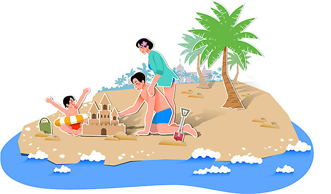 전신 나무 식물 라이프스타일 건축물 여자 남자 수영복 행복 아들 어린이 모래 파도 바다 컨셉 일러스트 가족 엄마 함께함 서기 사람 앉기 성인 해변 라이프 세명 모래사장 화목 피규어 성 아빠 페이퍼아트 삽 양동이 종이공예 모래성 튜브 국내일러스트 AI파일 옷 건축 감정 관계 모션 생활 미니어처 공예 파일형식 벡터