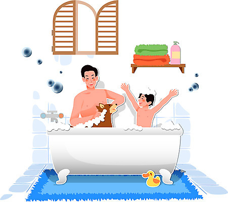 동물 라이프스타일 남자 행복 아들 어린이 컨셉 일러스트 창문 가족 선반 함께함 욕조 사람 앉기 소년 상반신 성인 두명 라이프 수건 위생용품 화목 목욕 거품 피규어 욕실 아빠 페이퍼아트 강아지 종이공예 화장실 남자만 국내일러스트 AI파일 감정 가구 생활용품 관계 모션 생활 반려동물 청결 미니어처 개 공예 파일형식 벡터