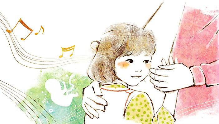 PSD 우먼라이프 라이프스타일 여자 딸 행복 어린이 음악 음표 일러스트 가족 안기 엄마 서기 웃음 사람 소녀 상반신 성인 두명 라이프 소리 임산부 임신 출산 보호 태교 설레임 여자만 국내일러스트 기호 감정 컨셉 관계 모션 문화예술 표정 생활 파일형식