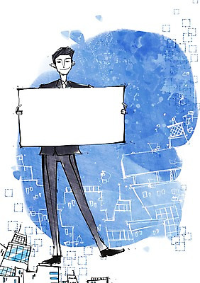 전신 PSD 건축물 남자 종이 백그라운드 일러스트 비즈니스 안내 간판 프레임 한명 서기 들기 사람 정장 성인 건물 팻말 직장인 비즈니스맨 알림 남자만 남자한명만 성인남자만 성인만 국내일러스트 직업 1 옷 건축 모션 파일형식