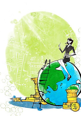 전신 PSD 여자 지구 백그라운드 돈 일러스트 비즈니스 사다리 한명 사람 앉기 정장 성인 금융 경제 지구본 쌓기 달러 글로벌비즈니스 동전 직장인 비즈니스우먼 화폐기호 여자만 여자한명만 성인여자만 성인만 국내일러스트 직업 1 기호 옷 모션 글로벌 도구 재산 화폐 파일형식