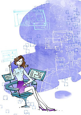 전신 PSD 여자 백그라운드 의자 일러스트 비즈니스 상상 그래프 미래 한명 사람 앉기 정장 성인 컴퓨터 모니터 자료 업무 직장인 비즈니스우먼 스마트 여자만 여자한명만 성인여자만 성인만 국내일러스트 직업 1 옷 가구 컨셉 모션 전자제품 작업 파일형식