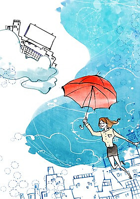 전신 PSD 구름 건축물 여자 백그라운드 일러스트 우산 비즈니스 한명 사람 정장 성인 건물 비행 도시 직장인 비즈니스우먼 운반 여자만 여자한명만 성인여자만 성인만 국내일러스트 자연요소 직업 1 옷 건축 파일형식