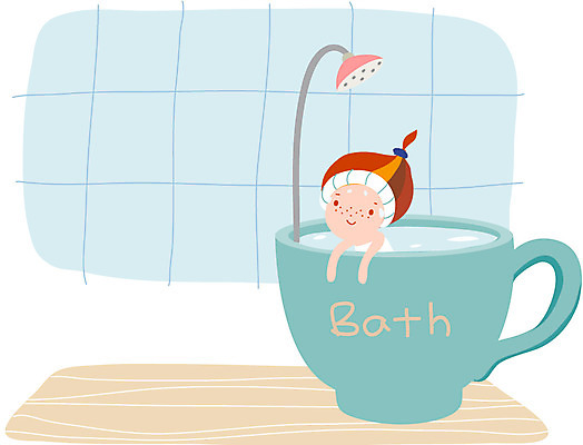 우먼라이프 라이프스타일 여자 행복 여유 일러스트 한명 사람 상반신 라이프 컵 물 목욕 머그컵 욕실 화장실 샤워기 여자만 여자한명만 국내일러스트 AI파일 자연요소 1 식기 감정 생활 청결 파일형식 벡터