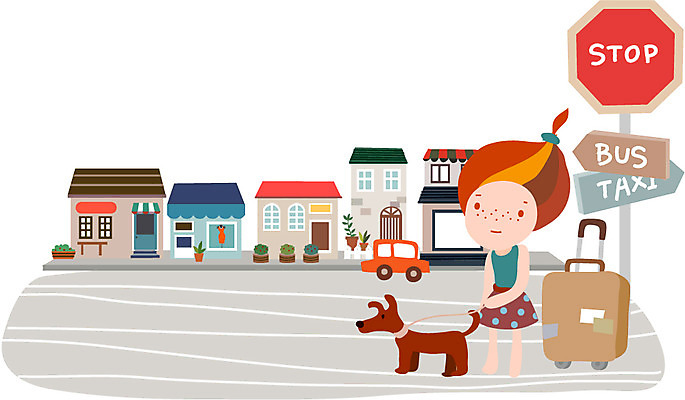 전신 동물 우먼라이프 라이프스타일 건축물 여자 행복 도로 여유 일러스트 자동차 주택 알림판 한명 서기 사람 건물 라이프 캐리어 여행가방 표지판 역 버스정류장 강아지 여자만 여자한명만 국내일러스트 AI파일 1 건축 감정 길 육상교통 가방 교통시설 모션 생활 반려동물 개 파일형식 벡터