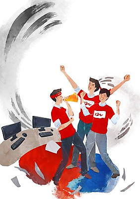 전신 PSD 남자 종이 일러스트 응원 날리기 한국 뿔 서기 웃음 들기 사람 성인 세명 컴퓨터 사무실 손들기 모니터 파이팅 확성기 기쁨 키보드 머리띠 마우스 자신감 국기 태극기 책상 흥분 붉은악마 문서 열정 열광 남자만 성인남자만 성인만 월드싸커 국내일러스트 감정 아시아 스포츠 가구 비즈니스 장신구 모션 표정 전자제품 컴퓨터용품 파일형식