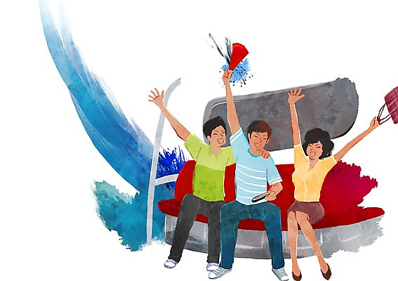 전신 PSD 여자 남자 의자 가방 일러스트 응원 한국 웃음 들기 사람 앉기 성인 세명 스마트폰 스마트기기 손들기 파이팅 확성기 기쁨 자신감 전철 흥분 열정 열광 DMB 성인만 국내일러스트 잡화 감정 아시아 육상교통 가구 모션 대중교통 표정 전자제품 핸드폰 파일형식