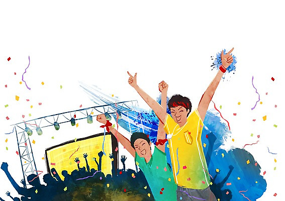 PSD 남자 일러스트 응원 조명 한국 서기 웃음 사람 손짓 여러명 상반신 성인 손들기 스크린 파이팅 콘서트 공연 기쁨 무대 자신감 군중 흥분 열정 열광 남자만 성인남자만 성인만 국내일러스트 감정 아시아 다수 모션 표정 이벤트 파일형식