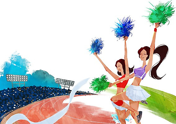 PSD 여자 일러스트 응원 한국 서기 웃음 들기 사람 상반신 성인 두명 손들기 파이팅 경기장 운동장 기쁨 응원용품 자신감 흥분 치어리더 열정 열광 응원수술 객석 응원석 여자만 성인여자만 성인만 국내일러스트 감정 아시아 스포츠시설 모션 표정 공간 오브젝트 파일형식