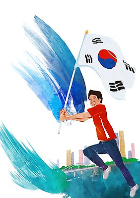 전신 PSD 건축물 남자 일러스트 응원 한국 한명 웃음 들기 사람 성인 건물 강 달리기 파이팅 기쁨 깃발 자신감 국기 태극기 한강 흥분 열정 열광 가교 남자만 남자한명만 성인남자만 성인만 국내일러스트 1 건축 감정 아시아 모션 서울 표정 랜드마크 파일형식