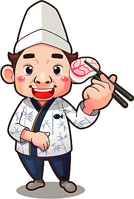 전신 직업 캐릭터 남자 음식 일러스트 홍보캐릭터 젓가락 요리사모자 한명 서기 들기 사람 성인 요식업 식당 요리사 초밥 알림 음식점캐릭터 일식집 횟집 일본음식 남자만 남자한명만 성인남자만 성인만 일러캐릭터 AI파일 모자_잡화 1 산업 모션 수저 상점 파일형식 벡터