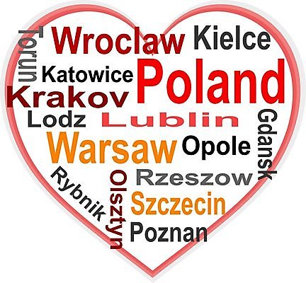 EPS 해외이미지 구름 디자인 유럽 여행 컨셉 지도 일러스트 텍스트 그림자 빨간색 단어 꼬리표 하트 도시 이름 큼 편지 심볼 사인 윤곽 광택 타운 폴란드 브로츠와프 인구 정치 바르샤바 해외202004 해외일러스트 자연요소 모양 문자 나라 컬러 라벨 크기 파일형식 벡터 이미지허브
