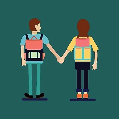 EPS 해외이미지 라이프스타일 커플 남자 여행 백그라운드 일러스트 배낭 휴가 사람 풍경 야외 여름 여행객 플랫 만화 고립 해외202004 해외일러스트 계절 가방 관계 생활 파일형식 벡터 잡화 이미지허브