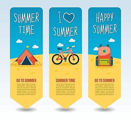 EPS 해외이미지 배너 세로배너 여행 일러스트 배낭 텐트 사람없음 파란색 노란색 자전거 캠핑 하트 배너세트 해외202004 해외일러스트 모양 컬러 가방 레저 캠핑도구 세로 세트 바이크 파일형식 벡터 이미지허브
