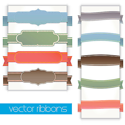 EPS 해외이미지 리본 스티커 일러스트 사람없음 세트 라벨 공백 해외202004 해외일러스트 프레임 파일형식 벡터 이미지허브