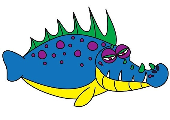 EPS 해외이미지 동물 바다 일러스트 생물 어류 가로 추위 외계인 치아 위험 날카로움 몬스터 못생김 해외202004 해외일러스트 컨셉 수중동물 미확인물체 소화기관 파일형식 벡터 이미지허브