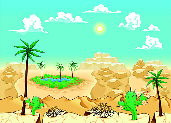 EPS 해외이미지 계절 호수 모래 백그라운드 일러스트 자연 선인장 파노라마 손바닥 풍경 야외 여름 골짜기 연못 뜨거움 만화 언덕 오아시스 수평선 해외202004 해외일러스트 식물 손 촬영기법 생태계 파일형식 벡터 이미지허브