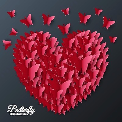 EPS 해외이미지 종이 날개 일러스트 발렌타인데이 사람없음 보라색 희망 봄 꿈 해외202004 해외일러스트 계절 감정 컬러 데이이벤트 파일형식 벡터 이미지허브