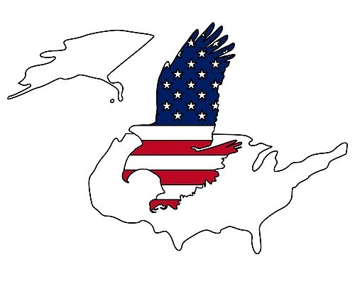 EPS 해외이미지 동물 배너 실루엣 별 백그라운드 일러스트 조류 빨간색 파란색 미국 줄무늬 흰색 깃발 심볼 사인 독수리 고립 전국 해외202004 해외일러스트 자연요소 컬러 북아메리카 무늬 촬영기법 파일형식 벡터 이미지허브